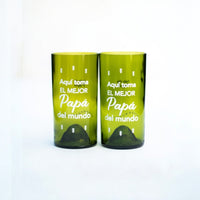 Vasos El Mejor Papá - Set 2 unidades Verde