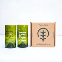 Vasos El Mejor Papá - Set 2 unidades Verde